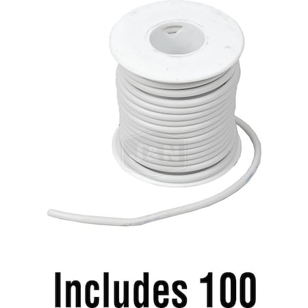 Aftermarket Primary Wire, SXL, 12 AWG, White, XLPE Jacket 600-12024-100-JN
